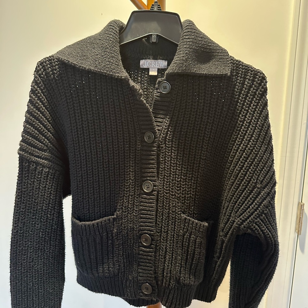 J. Crew Charcoal Knit Cardigan